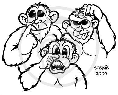 Cartoon: 3 monkeys (medium) by stewie tagged monkeys