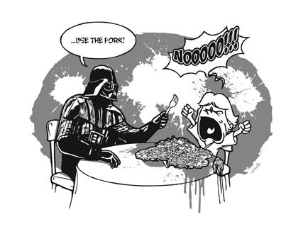 Cartoon: Use the Fork! (medium) by stewie tagged star,wars,darth,vader,luke,skywalker