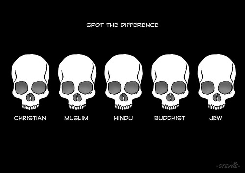 Cartoon: SPOT THE DIFFERENCE (medium) by stewie tagged racism,terror,death