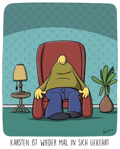 Cartoon: Meditation (medium) by SCHÖN BLÖD tagged meditation,sessel,ruhe,meditation,sessel,ruhe