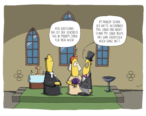 Cartoon: Schönster Tag (medium) by SCHÖN BLÖD tagged luft,thomas,cartoon,lustig,schönster,tag,hochzeit,pastor,kirche,taufstein,eheschließung,braut,bräutigam,one,night,stand,thomas,luft,cartoon,lustig,schönster,tag,hochzeit,pastor,kirche,taufstein,eheschließung,braut,bräutigam,one,night,stand