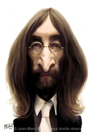 Cartoon: John Lennon (medium) by jmborot tagged jmborot,caricature,lennon,beatles