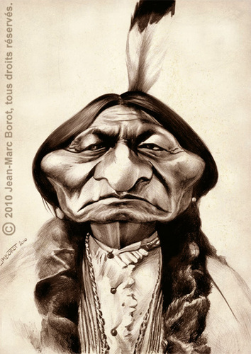 Cartoon: Sitting Bull (medium) by jmborot tagged sittingbull,indian,caricature,jmborot