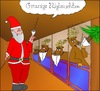 Cartoon: Grasige Highnachten (small) by chaosartwork tagged frohe,fröhliche,weihnachten,weihnachtsmann,rentiere,stall,tannenbaum,kiffen,joint,high,bekifft
