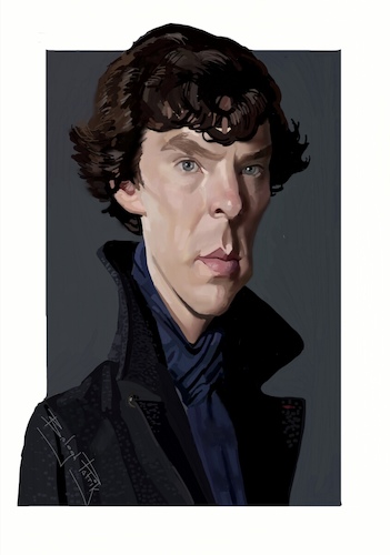 Cartoon: Benedict Cumberbatch (medium) by bpatric tagged benedict,cumberbatch,sherlock,doctor,strange,star,trek,movie,actor,series