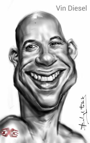Cartoon: Vin Diesel (medium) by bpatric tagged vin,diesel