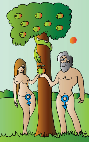 Cartoon: Adam and Eve (medium) by Alexei Talimonov tagged adam,eve,paradise