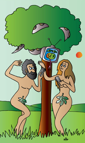 Cartoon: Adam and Eve (medium) by Alexei Talimonov tagged adam,eve