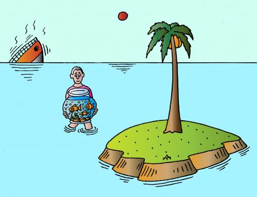 Cartoon: Aquarium (medium) by Alexei Talimonov tagged aquarium,island,summer,holidays