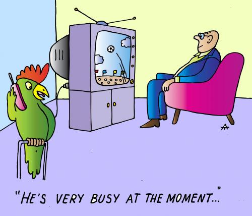 Cartoon: Busy (medium) by Alexei Talimonov tagged football,soccer,tv,busy,business