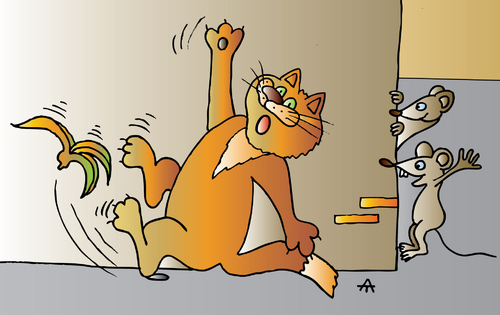 Cartoon: Cat and Mouse (medium) by Alexei Talimonov tagged cat,mouse