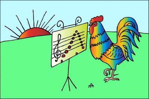 Cartoon: Cock (medium) by Alexei Talimonov tagged cock,music