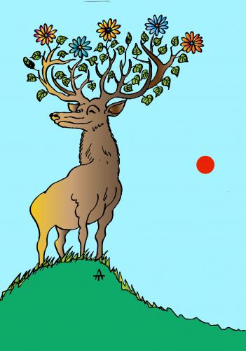 Cartoon: Deer (medium) by Alexei Talimonov tagged deer
