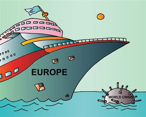 Cartoon: Europe and World Crisis (medium) by Alexei Talimonov tagged world,crisis,europe