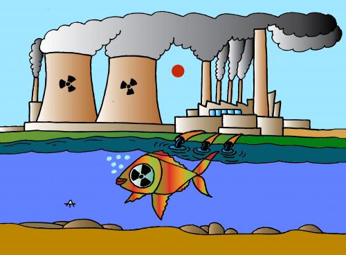 Cartoon: Fish (medium) by Alexei Talimonov tagged fish,nuclear,energy