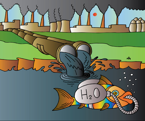 Cartoon: Fish and H2O (medium) by Alexei Talimonov tagged fish,water,h2o