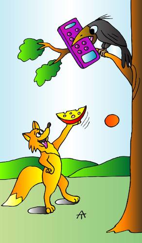 Cartoon: Fox and crow (medium) by Alexei Talimonov tagged fox,and,crow