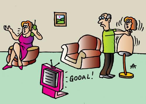 Cartoon: Goal!!! (medium) by Alexei Talimonov tagged goal,football,tv,mobile