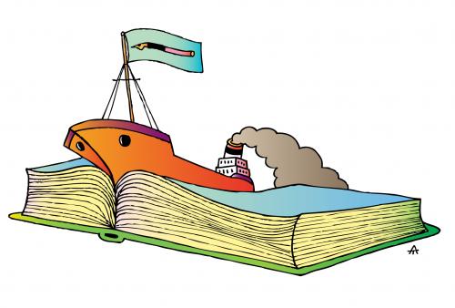 Cartoon: Ocean Of Language (medium) by Alexei Talimonov tagged language,books,literature