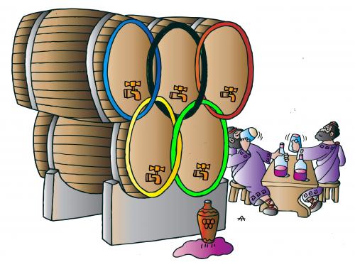 Cartoon: Olympic Wine (medium) by Alexei Talimonov tagged olympic,games