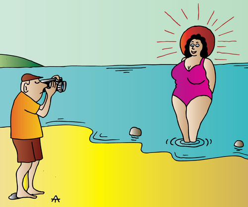 Cartoon: On The Beach (medium) by Alexei Talimonov tagged beach,sea,ocean,swimming