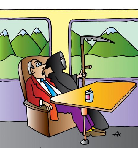 Cartoon: Passengers (medium) by Alexei Talimonov tagged passengers,train,death