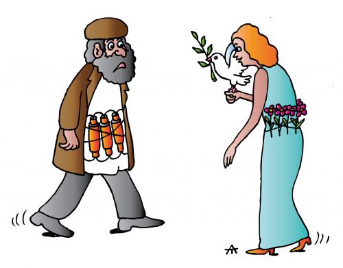 Cartoon: Peace and Terrorism (medium) by Alexei Talimonov tagged peace,terrorism,