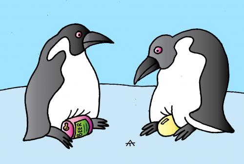 Cartoon: Pingvin i pivo (medium) by Alexei Talimonov tagged pinguin,