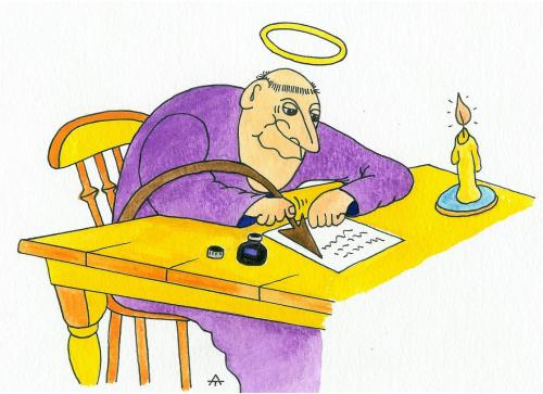 Cartoon: Poem (medium) by Alexei Talimonov tagged angel,devil,poem,religion,