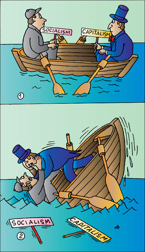 Cartoon: The Boat (medium) by Alexei Talimonov tagged capitalism,socialism