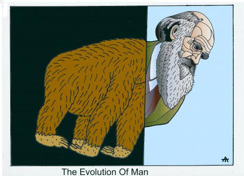 Cartoon: The Evolution of Man (medium) by Alexei Talimonov tagged evolution,darwin