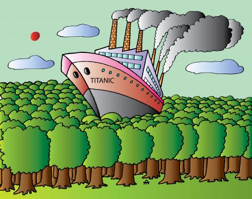 Cartoon: Titanic (medium) by Alexei Talimonov tagged titanic,ecology,global,warming