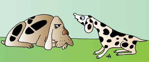 Cartoon: Two Dogs (medium) by Alexei Talimonov tagged dogs,pets