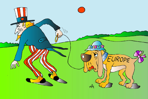 Cartoon: USA and Europe (medium) by Alexei Talimonov tagged usa,europe