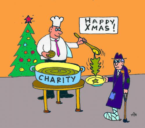 Cartoon: Xmas Charity (medium) by Alexei Talimonov tagged xmas,christmas,charity