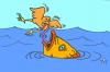 Cartoon: Fish (small) by Alexei Talimonov tagged fish,worm,bird,sea