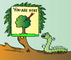 Cartoon: You are here (small) by Alexei Talimonov tagged position