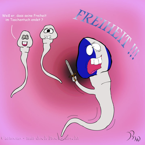 Cartoon: Spermien (medium) by rwcs5 tagged spermien,taschentuch