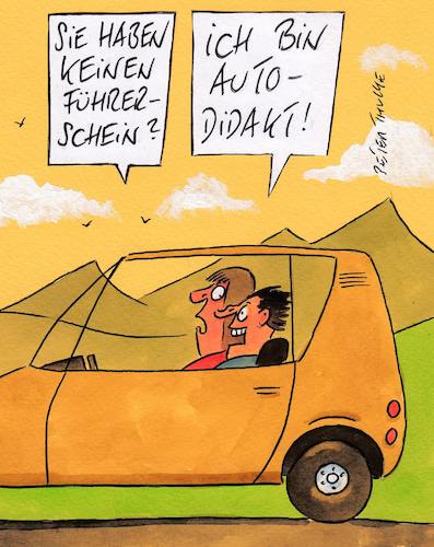 Cartoon: autodidakt (medium) by Peter Thulke tagged auto,auto