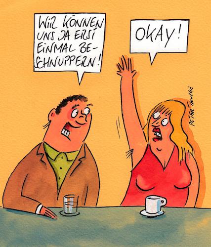 Cartoon: beschnuppern (medium) by Peter Thulke tagged kneipe,kneipe