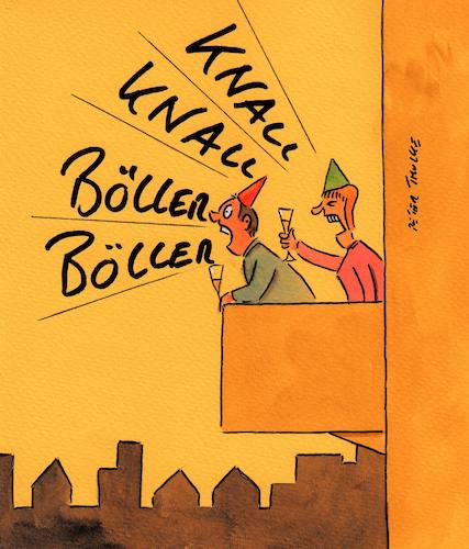 Cartoon: böllerverbot (medium) by Peter Thulke tagged böllerverbot,böllerverbot