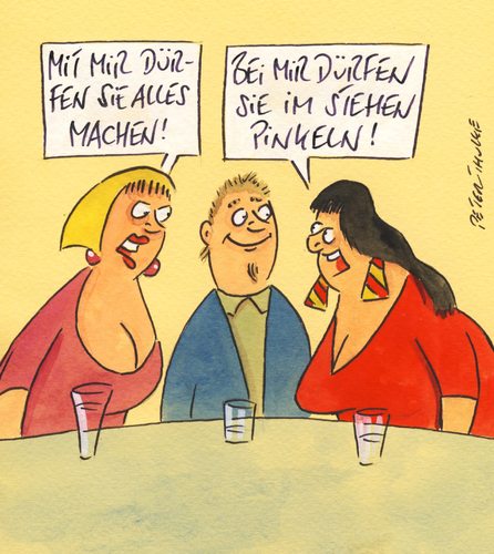Cartoon: dürfen (medium) by Peter Thulke tagged frauen,männer,frauen,männer