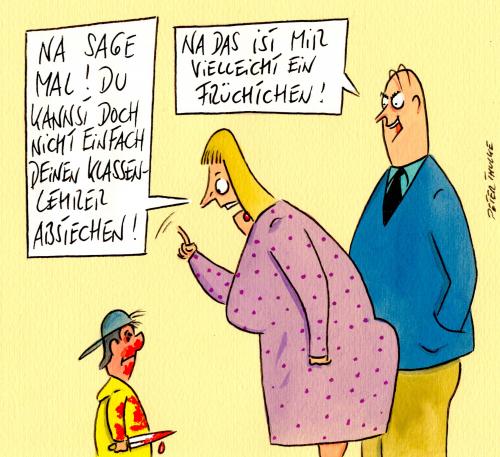 Cartoon: klassenlehrer (medium) by Peter Thulke tagged schule,kinder,brutalität,jugendgewalt,gewalttat,gräueltat,jugendhaftanstalt,jugendkriminaliät,körperverletzung,kriminalität,mord,resozialisierung,sanfter strafvollzug,strafe,straftäter,totschlag,verbrechen,verbrecher,vergehen,schulgewalt,leher,klassenleher,werteverfall,erziehung,haushalt,jugendamt,kind,mutterschaft,sippschaft,sohn,sorgerecht,vaterrolle,verwahrlosung,hemmschwelle,jugendkriminalität,butterfly,waffen,kriminelle ausländer,beamte,lehrerhass,amok,amoklauf,gewaltspiel,mentale störung,hänselung,schuldruck,psycho,psychopath,soziale störung,eltern,elternhaushalt,moralverständnis,übergriff,angriff,lehrerangriff,respekt,demut,moderne jugend,rütlischule,schule,rütli,mobbing,sanfter,strafvollzug,kriminelle,ausländerkinder,mentale,störung,soziale,moderne,jugend,ausländer