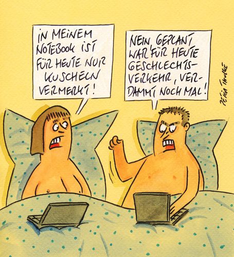 Cartoon: kuscheln (medium) by Peter Thulke tagged ehe,ehe