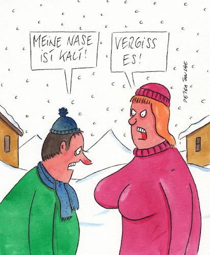 Cartoon: nase (medium) by Peter Thulke tagged winter,kalt,winter,kalt