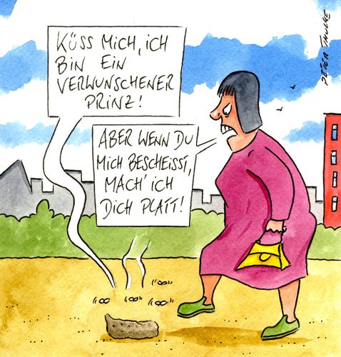 Cartoon: prinz (medium) by Peter Thulke tagged hundekot,hundekot,kot,hunde,fäkalien,prinz,märchen,frosch,froschkönig,liebe