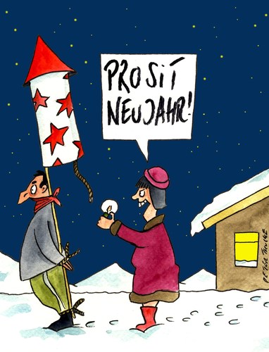 Cartoon: prosit (medium) by Peter Thulke tagged silvester,silvester