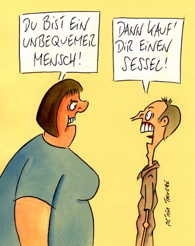 Cartoon: unbequem (medium) by Peter Thulke tagged ehe,männer,frauen,ehe,männer,frauen