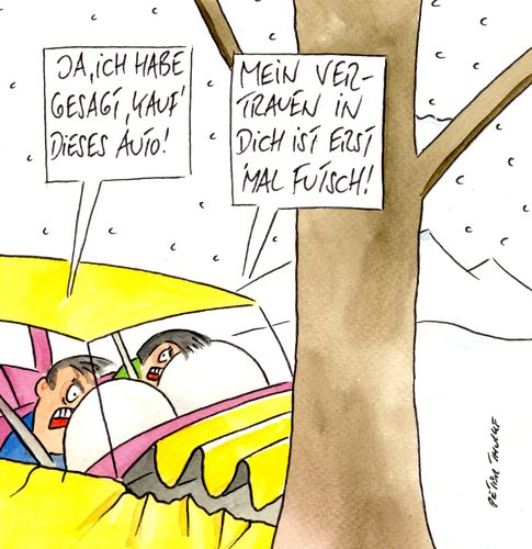 Cartoon: vertrauen (medium) by Peter Thulke tagged adac,auto,vertrauen,frau,mann,adac,auto,vertrauen,frau,mann