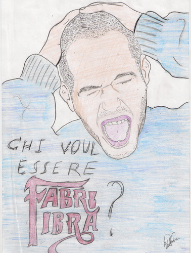 Cartoon: Fabri Fibra (medium) by apestososa tagged fabri,fibra,cantante,italia,singer,italy